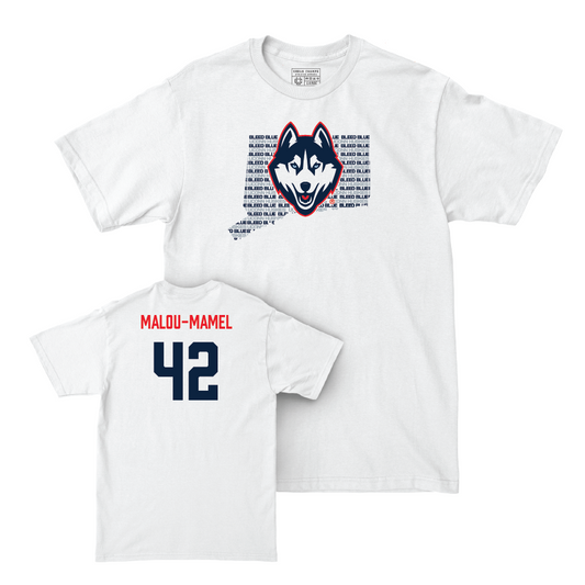 Women's Basketball White Bleed Blue Comfort Colors Tee  - Gandy Malou-Mamel