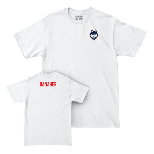 UConn Women's Rowing Logo White Comfort Colors Tee  - Emma Danaher