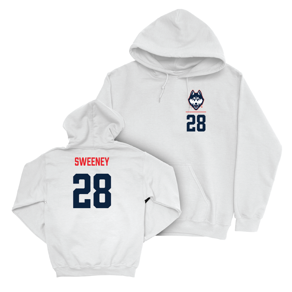 UConn Women's Lacrosse Logo White Hoodie  - Madison Sweeney