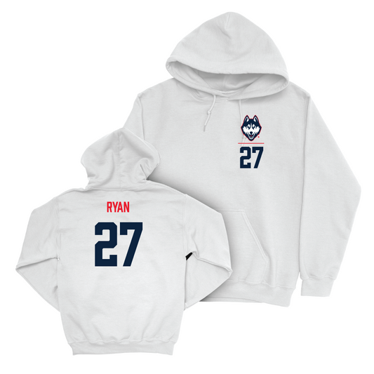 UConn Men's Soccer Logo White Hoodie   - Jack Ryan