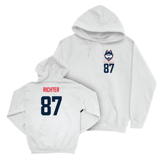 UConn Football Logo White Hoodie   - Clemens Richter