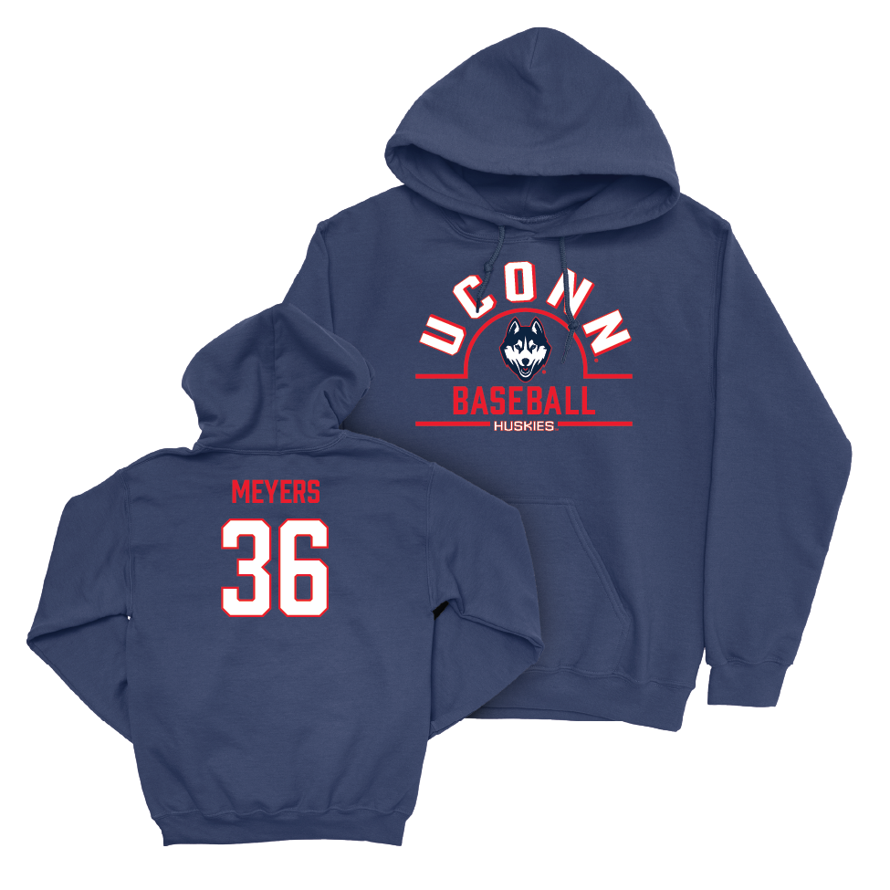 UConn Baseball Arch Navy Hoodie  - Paxton Meyers