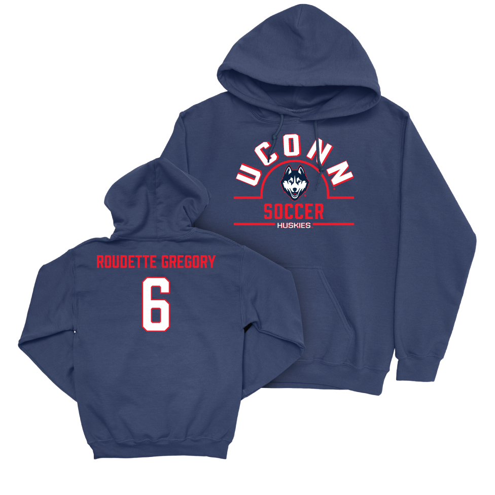 UConn Men's Soccer Arch Navy Hoodie   - Khaya Roudette Gregory