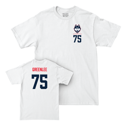 UConn Football Logo White Comfort Colors Tee   - Hill Greenlee
