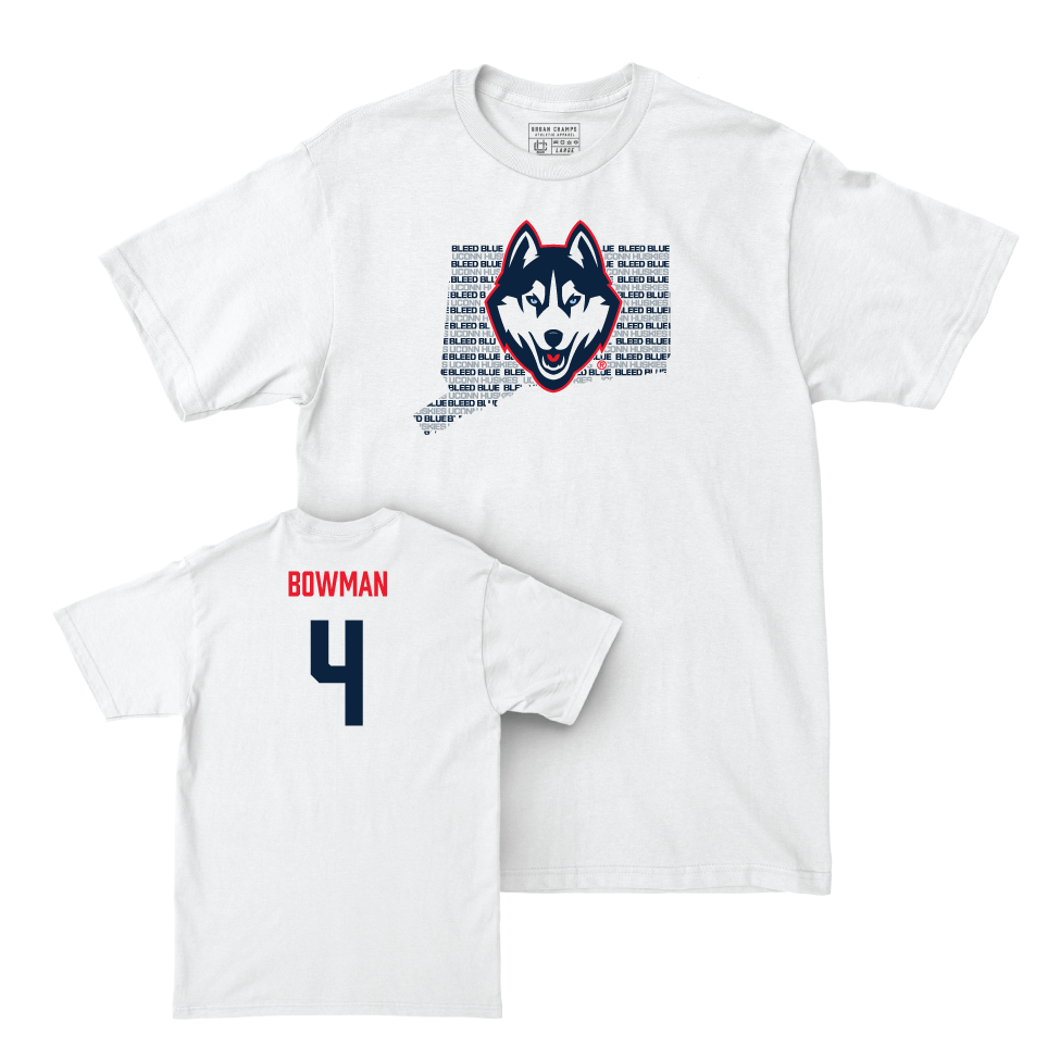 Football White Bleed Blue Comfort Colors Tee   - Thai Bowman