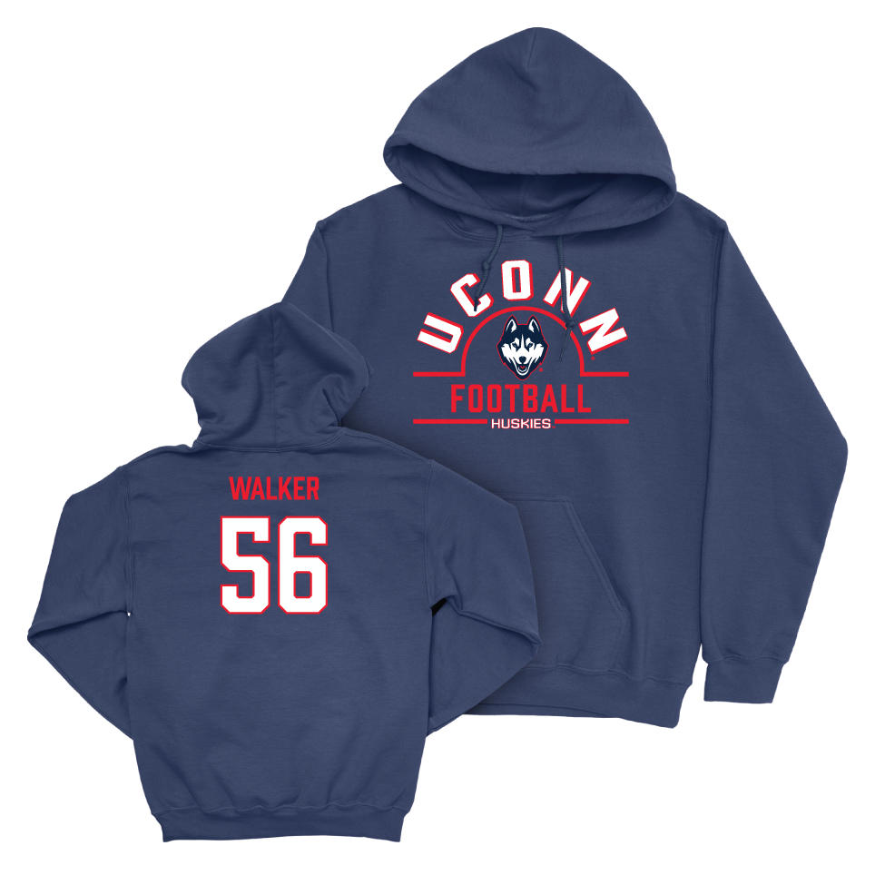 UConn Football Arch Navy Hoodie   - Tamarus Walker