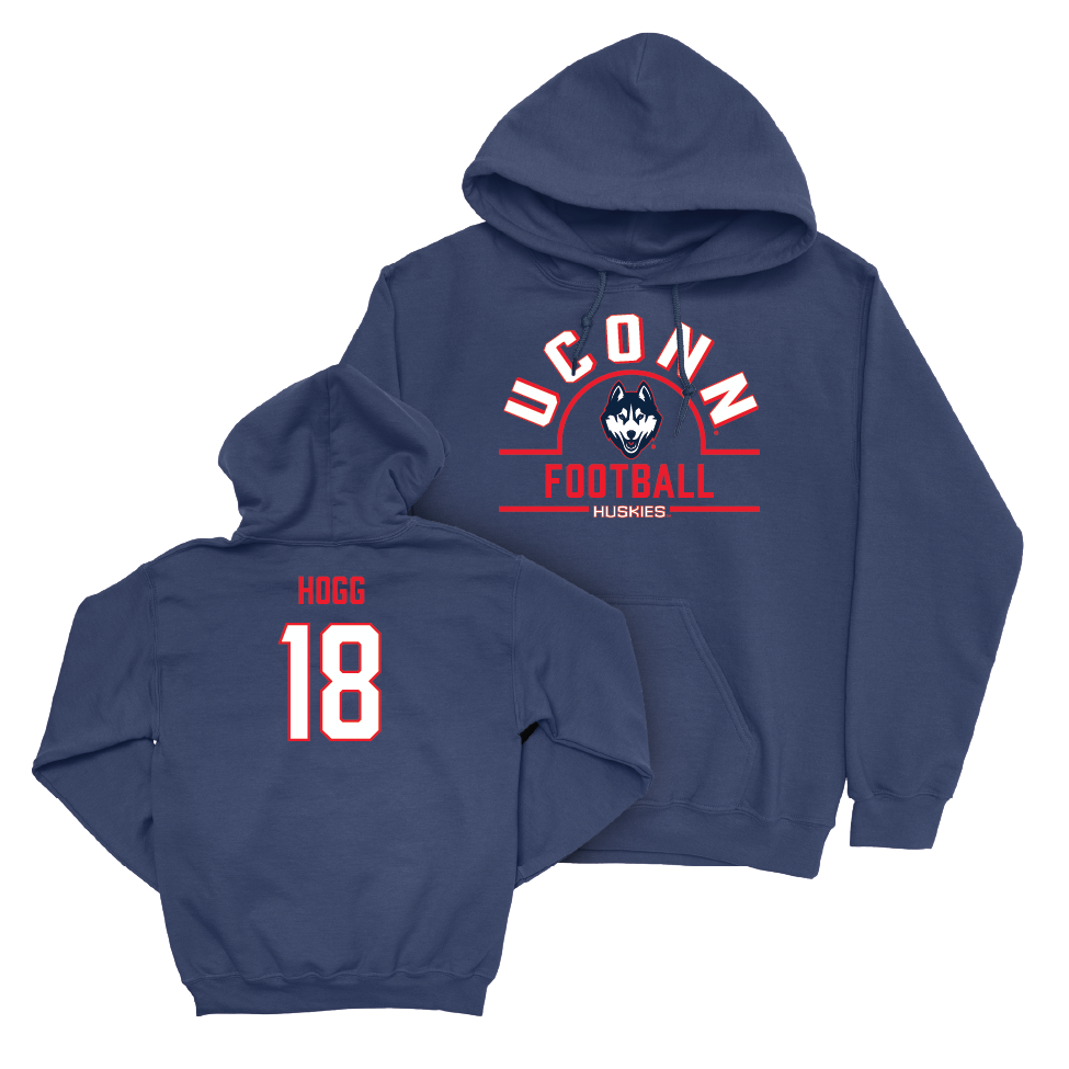 UConn Football Arch Navy Hoodie   - Ethan Hogg