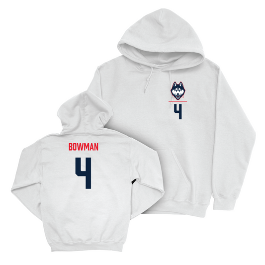UConn Football Logo White Hoodie   - Thai Bowman