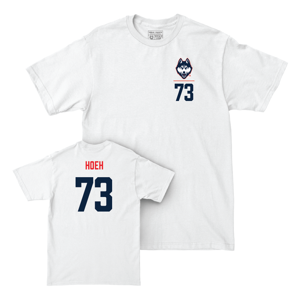 UConn Football Logo White Comfort Colors Tee   - Wes Hoeh