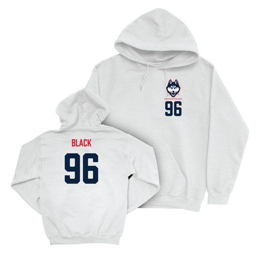 UConn Football Logo White Hoodie   - Marquis Black